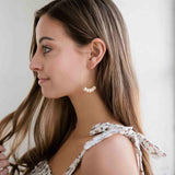 Cream Wood Bead Hoops