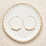 Cream Wood Bead Hoops