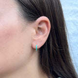 Turquoise Huggie Hoops