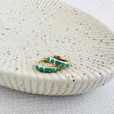 Turquoise Huggie Hoops