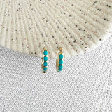 Turquoise Huggie Hoops