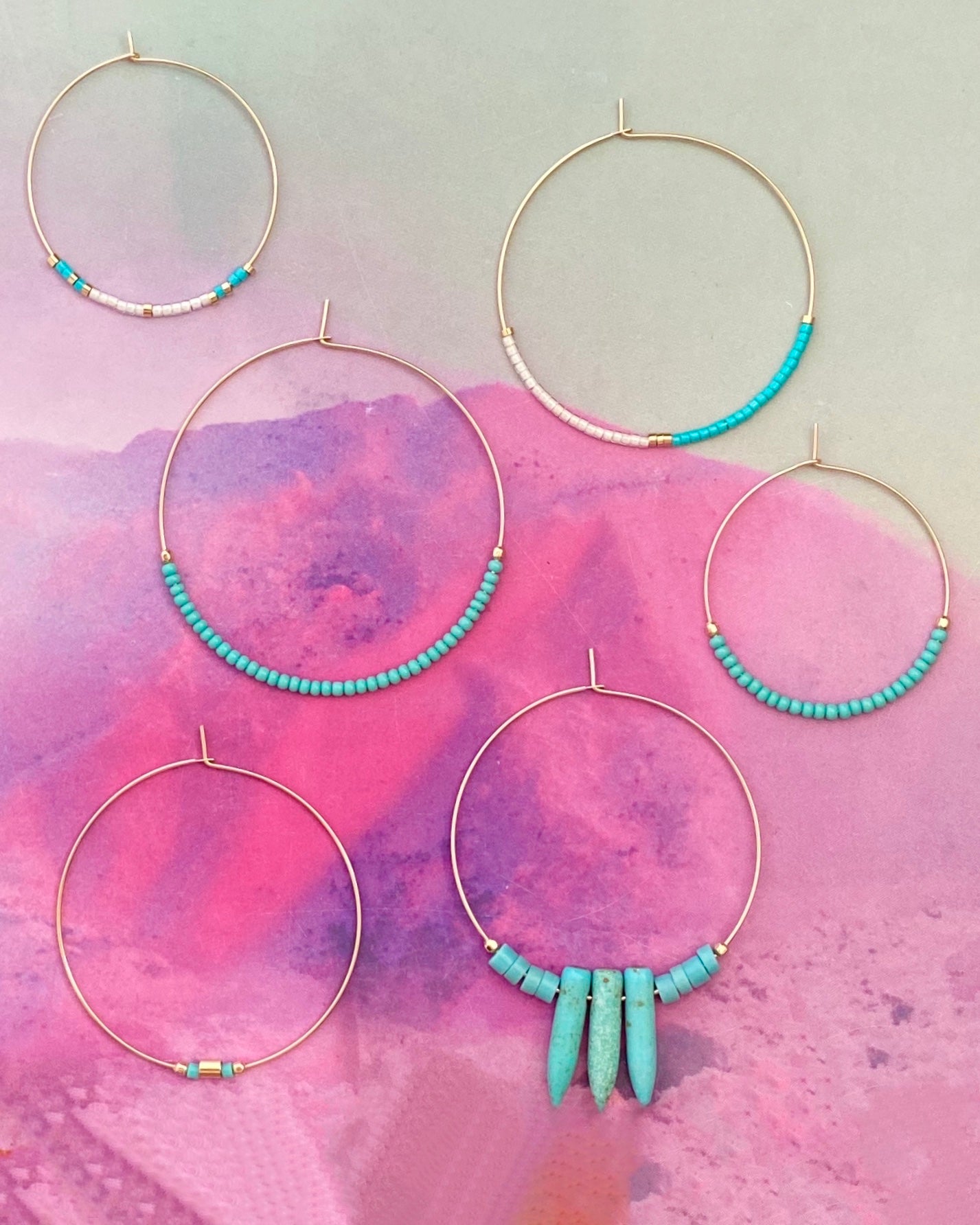Turquoise Hoops