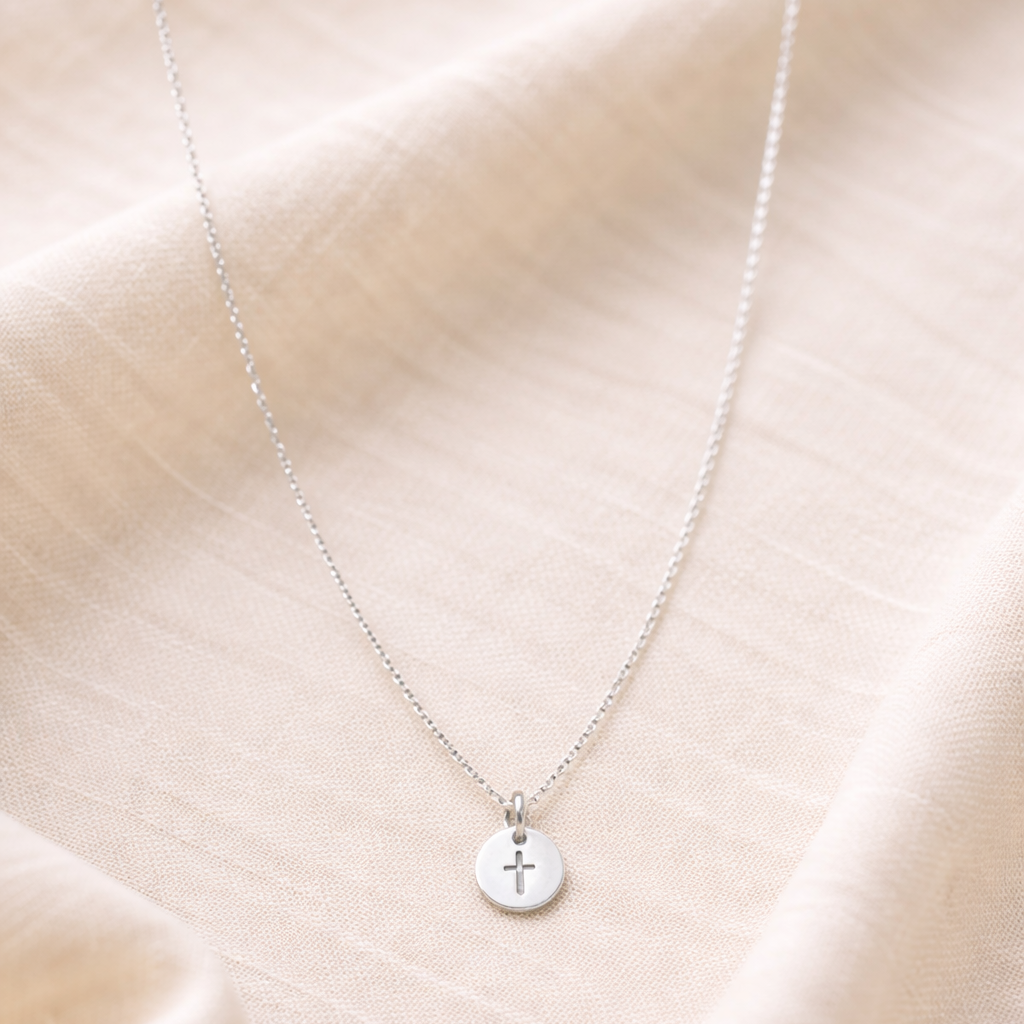 Hand Stamped Cross Necklace