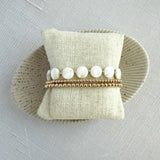 Halo Pearl Bracelet Stack