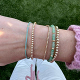 Green Jade Gemstone Bracelet Stack