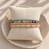Rose Quartz Gemstone Bracelet Stack