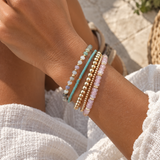 Rose Quartz Gemstone Bracelet Stack