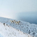 Bow Studs - 14k Solid Gold